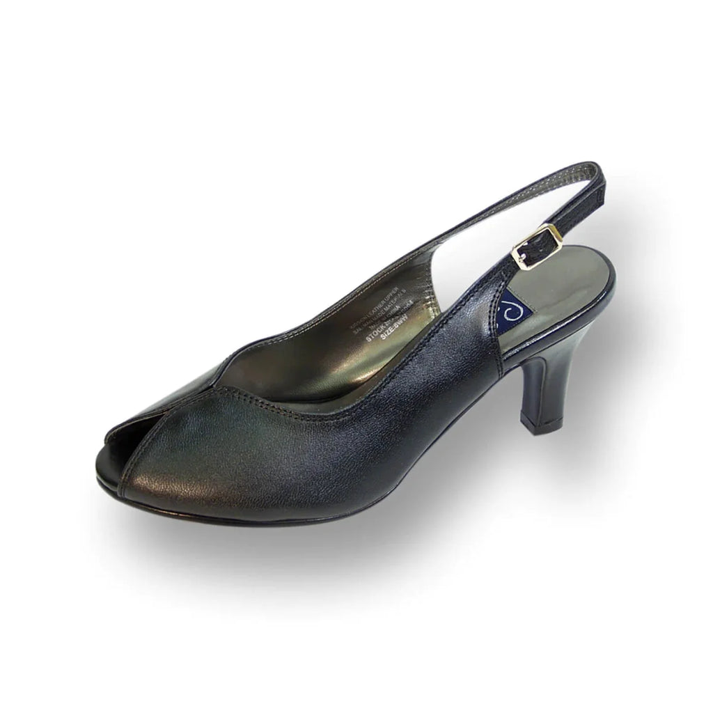 Wide Width Leather Slingback Pumps U127589