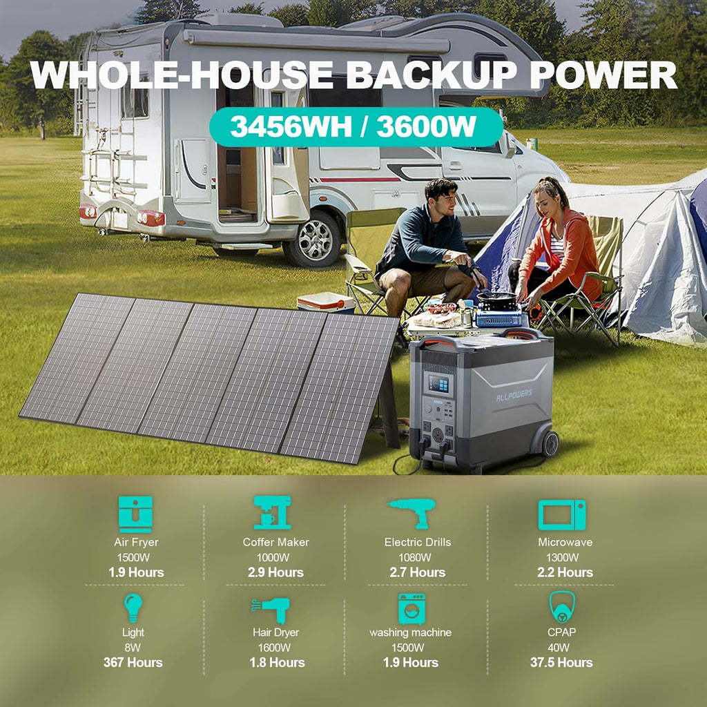 3456Wh LiFePO4 Portable Power Station with 3600W AC Output V732705