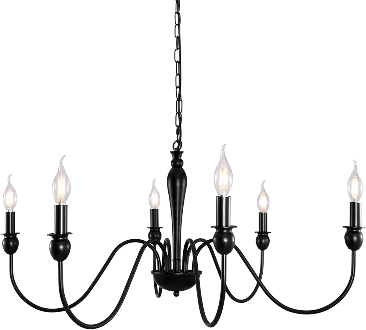 Black 8-Light Candle Chandelier Ceiling Light Fixture F257