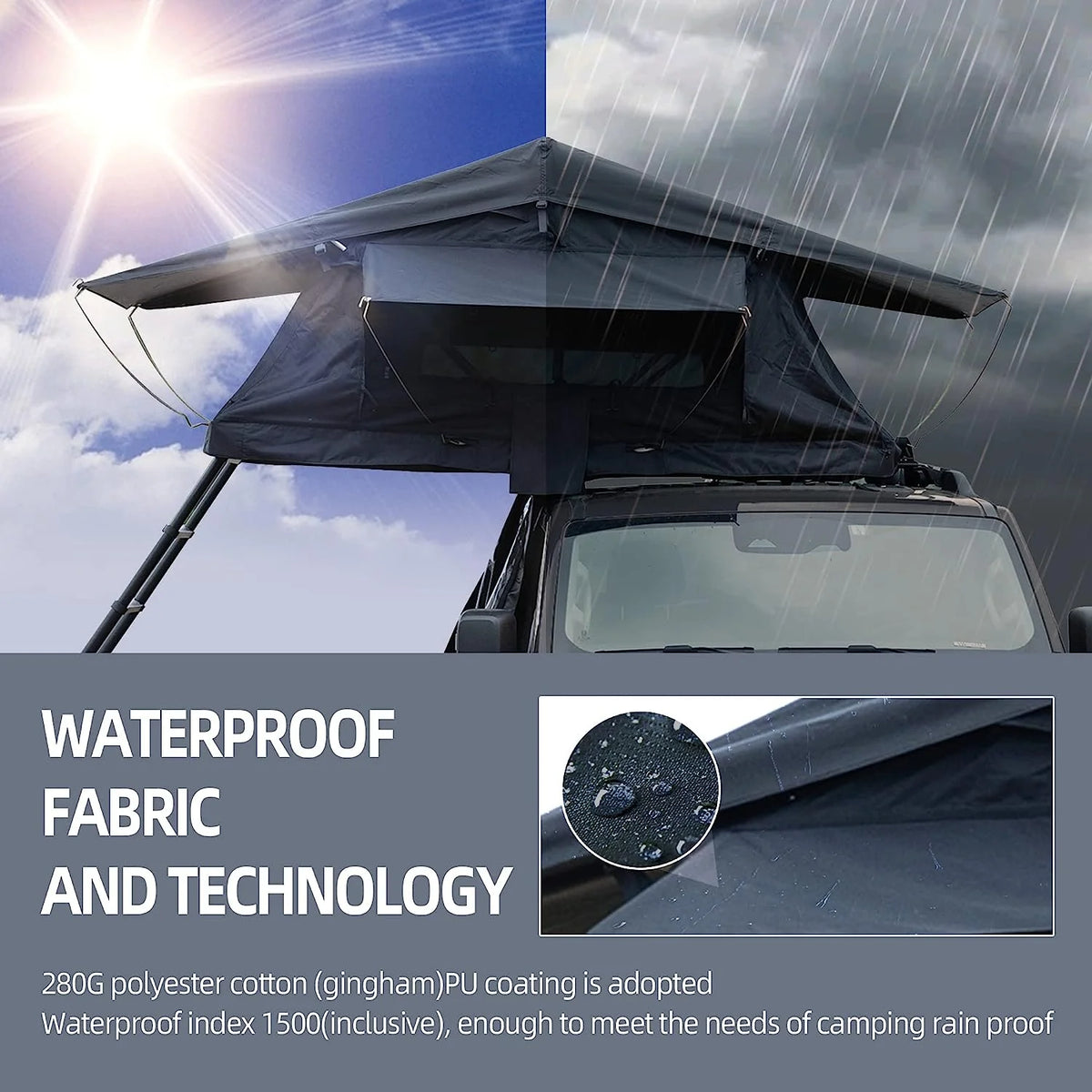 Rooftop Tent with Ladder Waterproof for 1-2 People G2495
