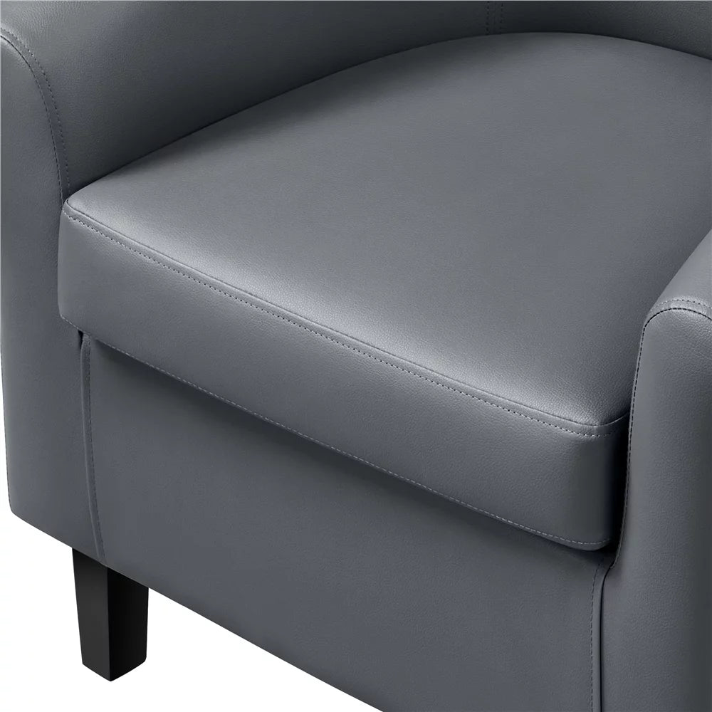 Black Faux Leather Accent Chair Set of 2 R2410