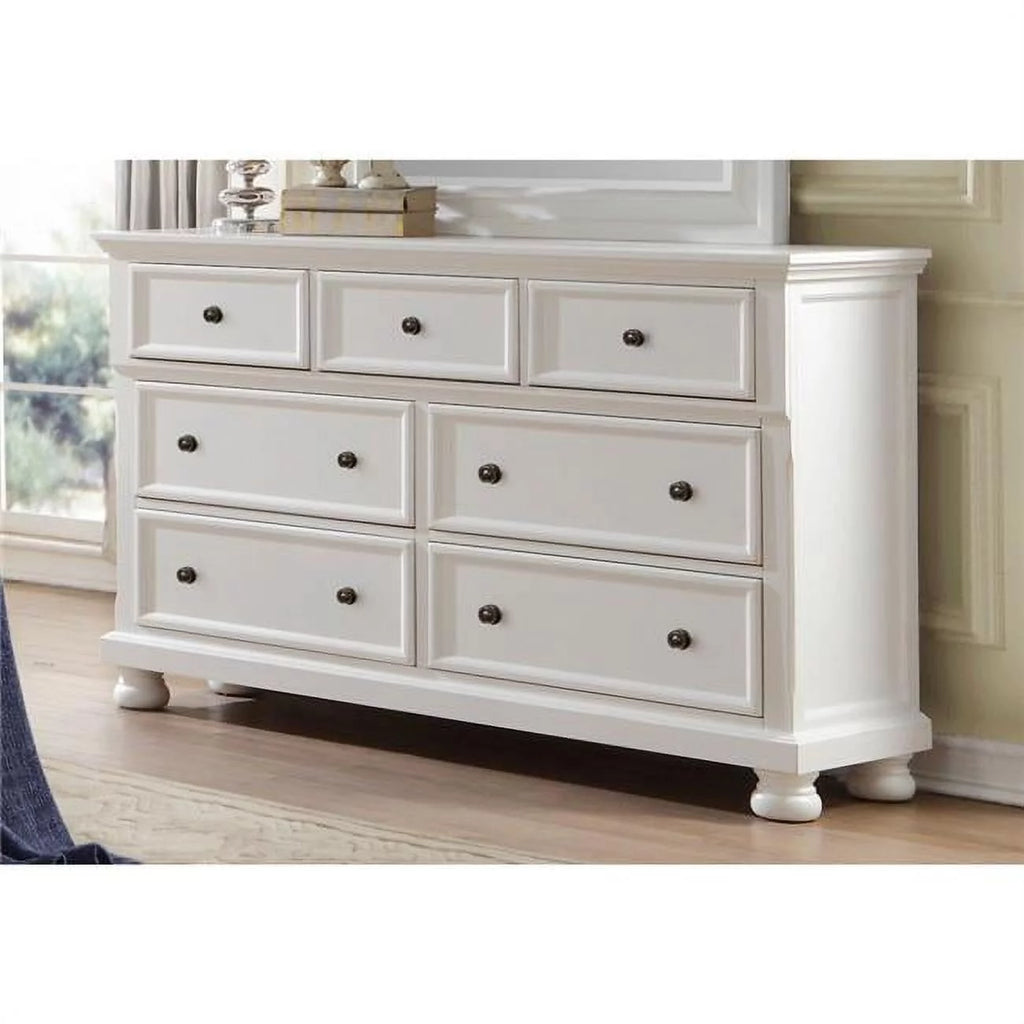 White Seven Drawer Wooden Dresser Y755