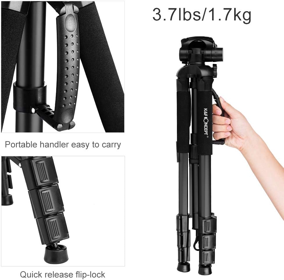 70cm Portable Aluminum Tripod with 3-Way Pan Tilt Head A915
