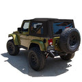 Black Twill Canvas 2 Door Jeep Soft Top with Rear Plastic Tinted Windows C566