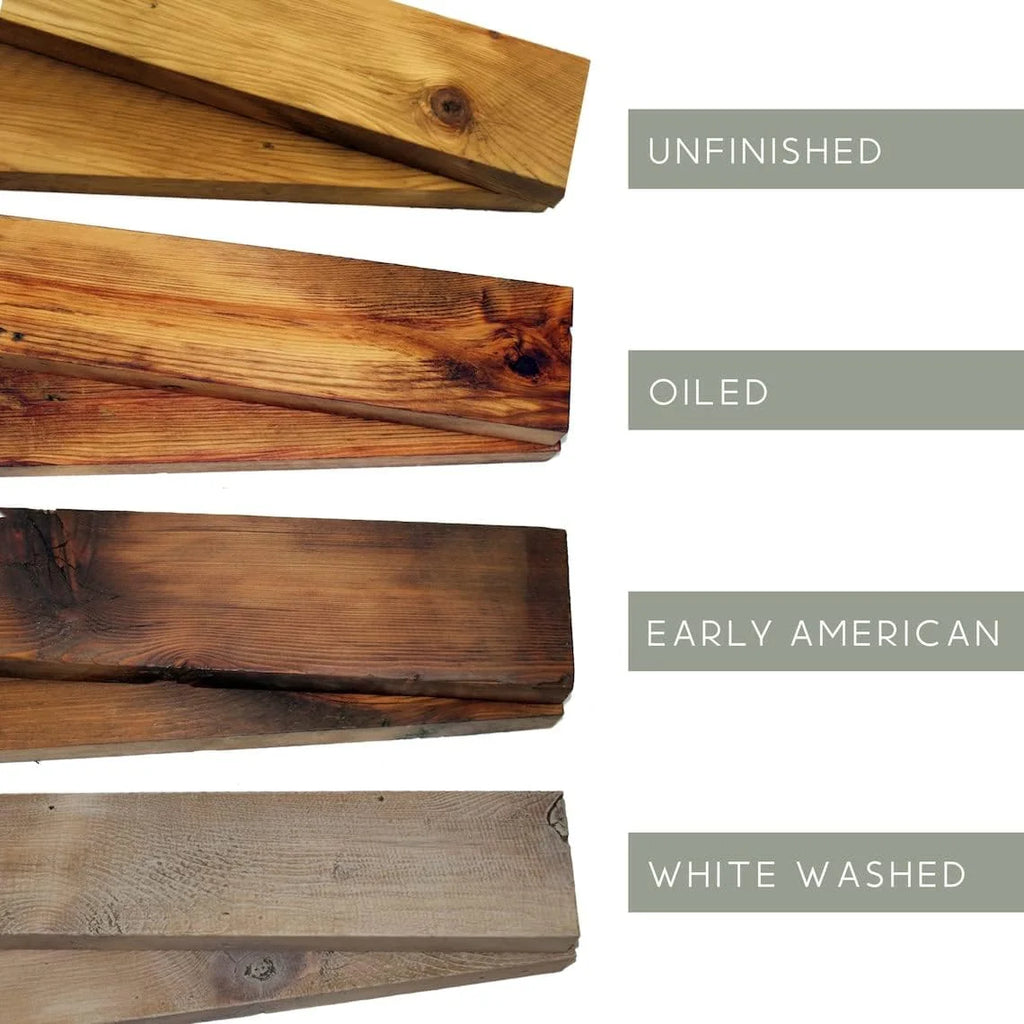 Reclaimed Wood Mantel Shelf with Steel Angle Brackets U46447