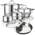 10-Piece Stainless Steel Cookware Set with Fry Pan L155109