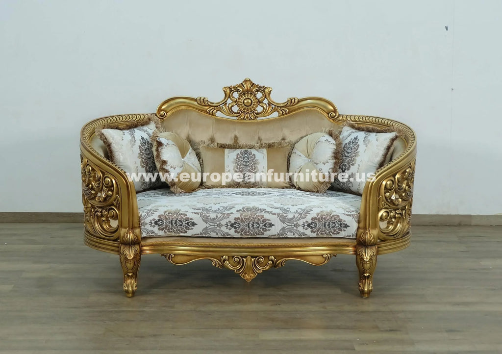 Antique-Bronze Jacquard Fabric Sofa Set 2 L1054