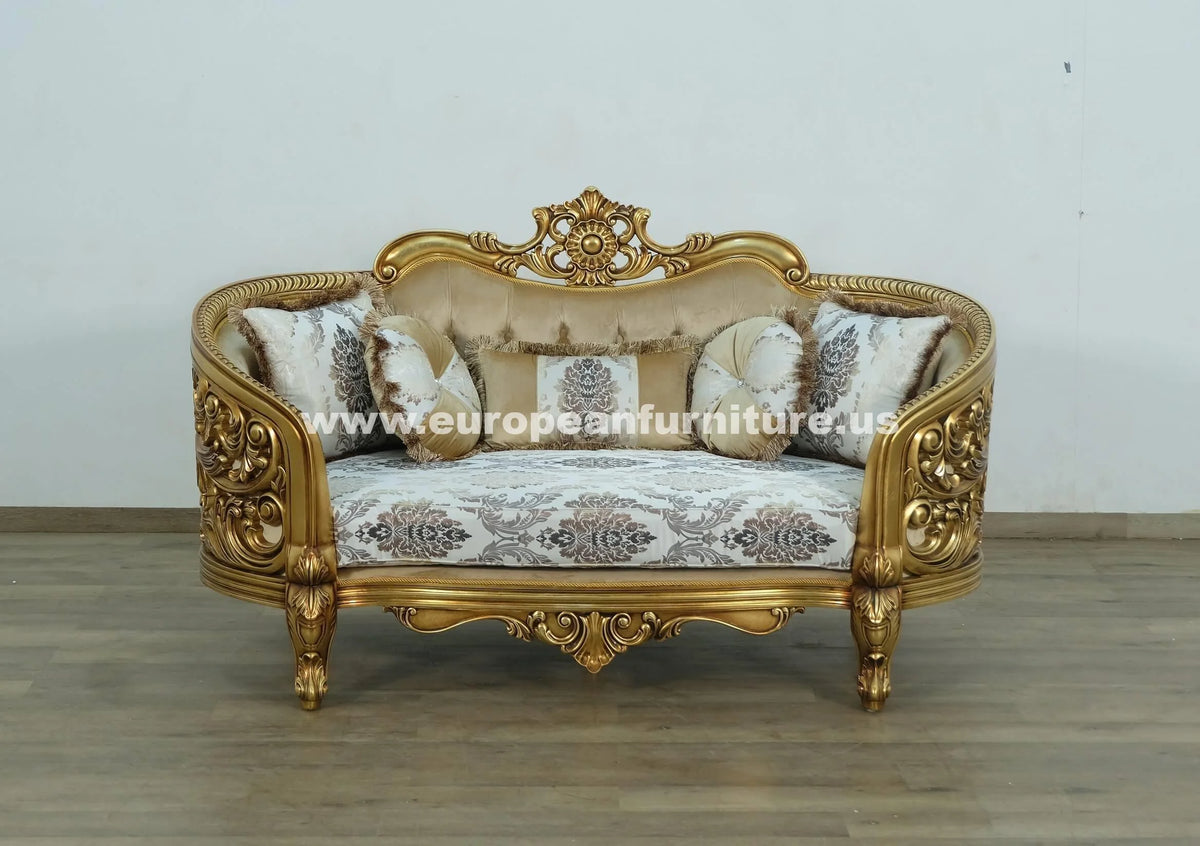 Antique-Bronze Jacquard Fabric Sofa Set 2 L1054