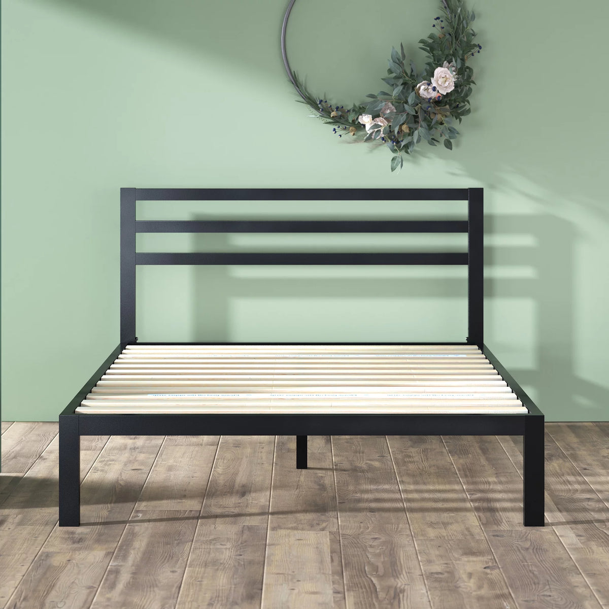 Queen Metal Platform Bed Frame with Headboard E178