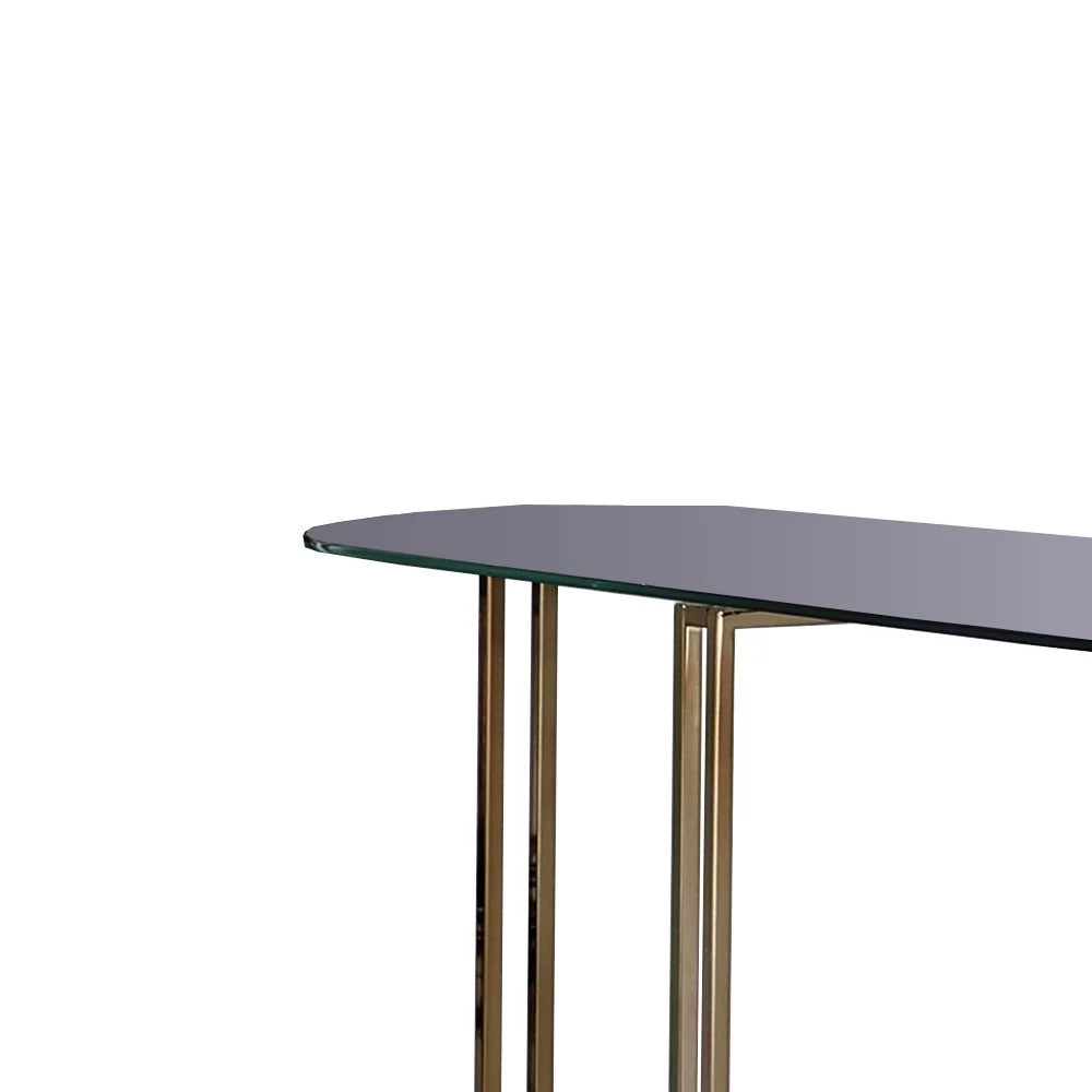Sofa Table with Glass Top and Glass Shelf L965