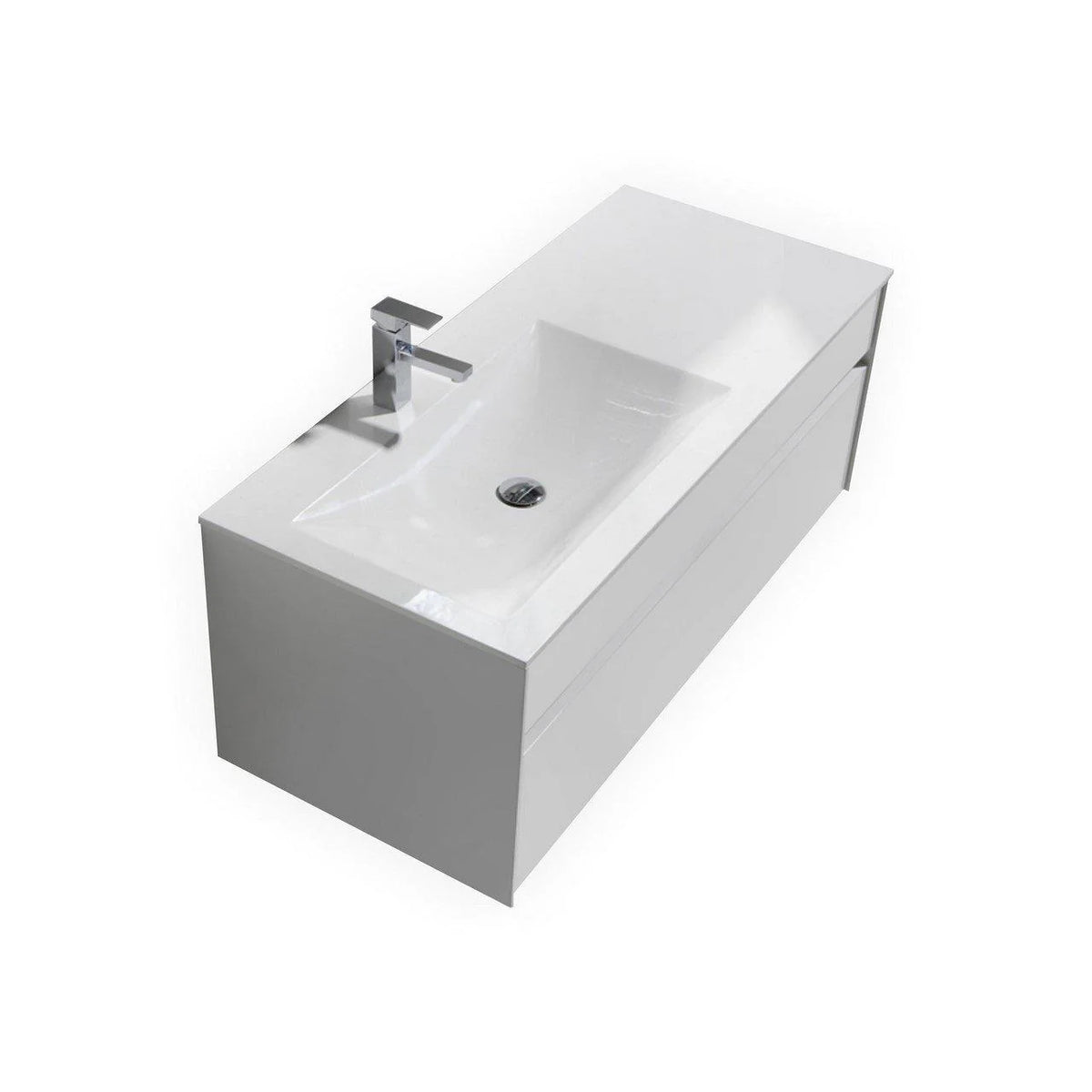 48 in. Gloss White Wall Mount Bathroom Vanity R591
