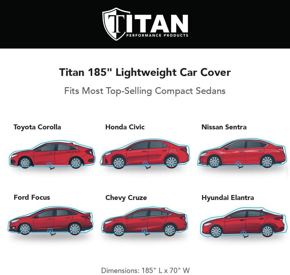 Jet Black Poly 210T Car Cover for Compact Sedans 176-185 E39171