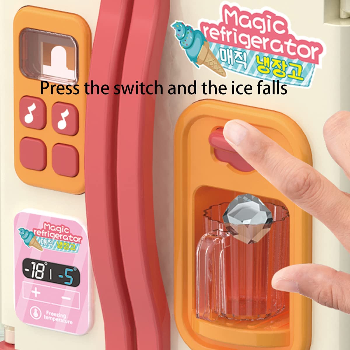 39 PCS Red Kids Play Refrigerator Toy S947325