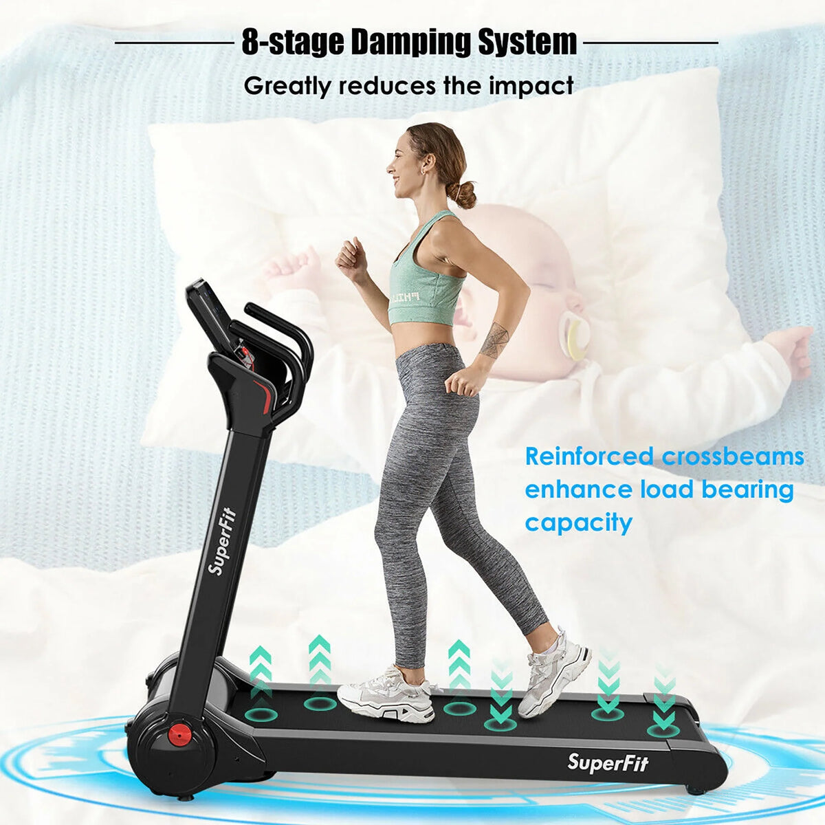 2.25HP Folding Electric Treadmill J979802