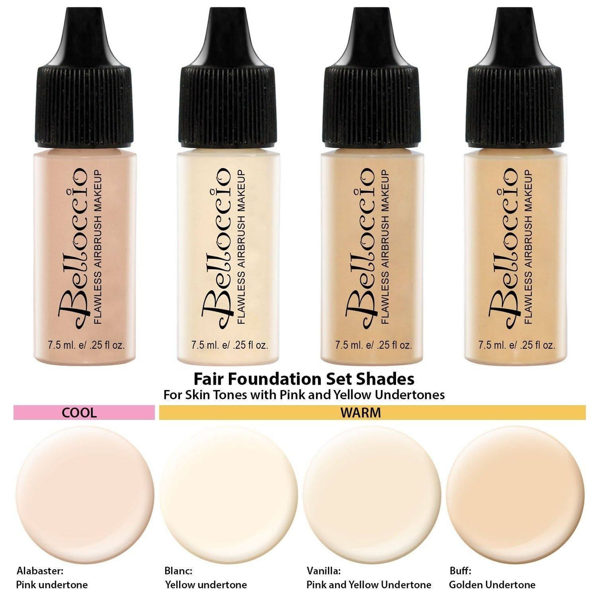 Professional Beauty Airbrush Cosmetic Makeup System with 4 Fair Shades Foundation in 1/4 Ounce Bottles J894