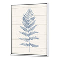 Blue Fern Print on Wood Framed Canvas, 16 inch x 32 inch H291470