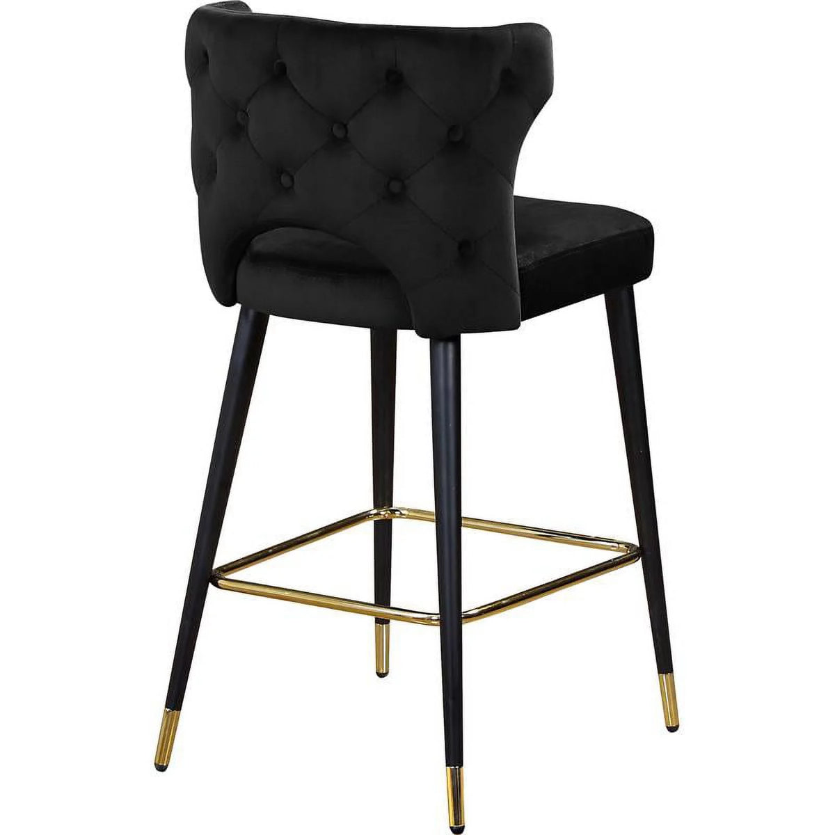 Black Velvet Bar Stool Set of 2 K2101