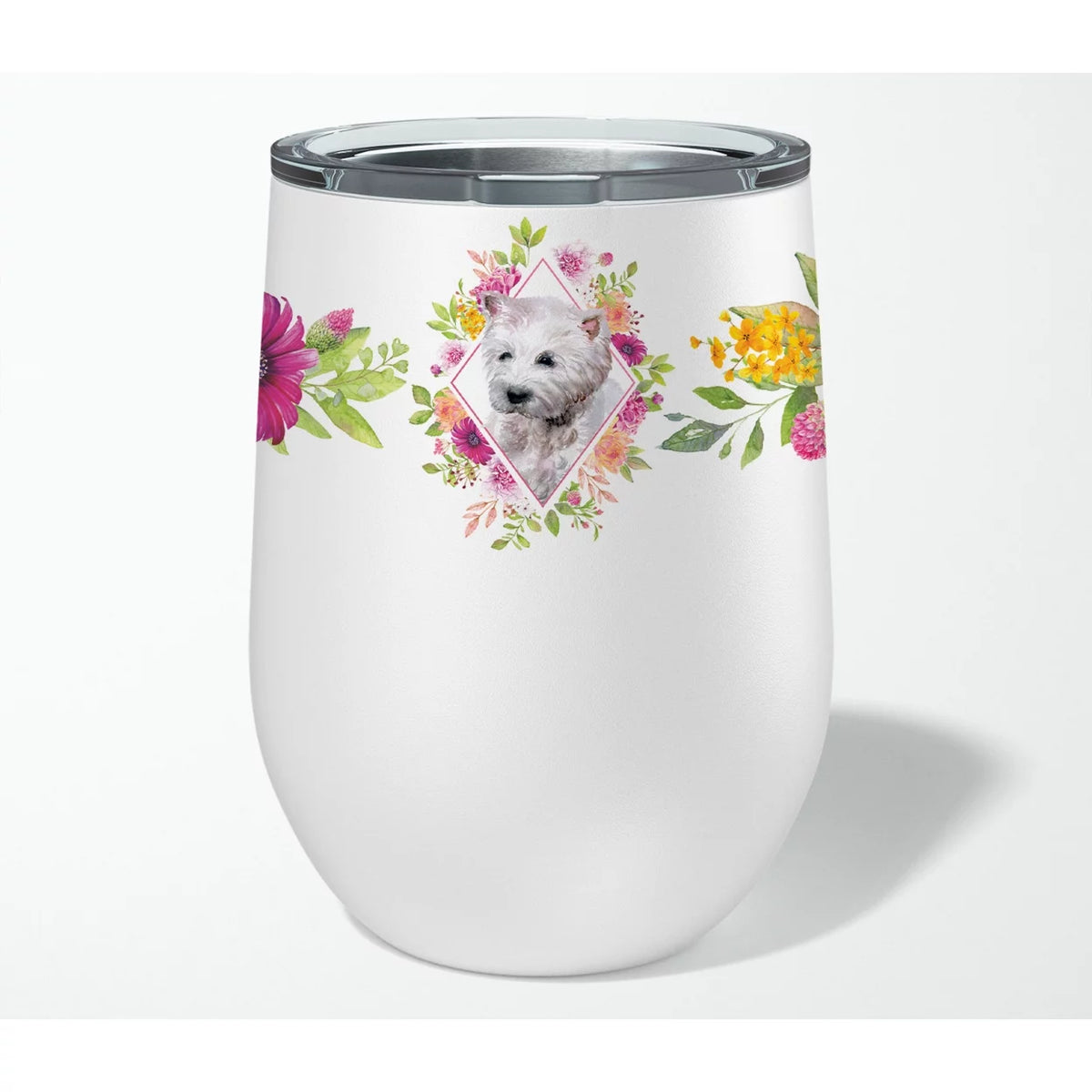 West Highland White Terrier Stainless Steel 12 oz Stemless Wine Glass Q33497