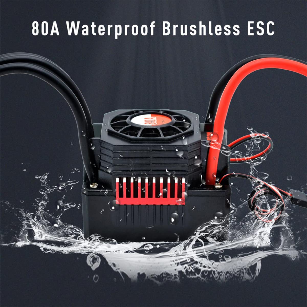Waterproof Brushless Motor 3660 3500KV, 80A ESC & Programming Card Combo Set for 1/10 1/8 RC Car Truck Y847091