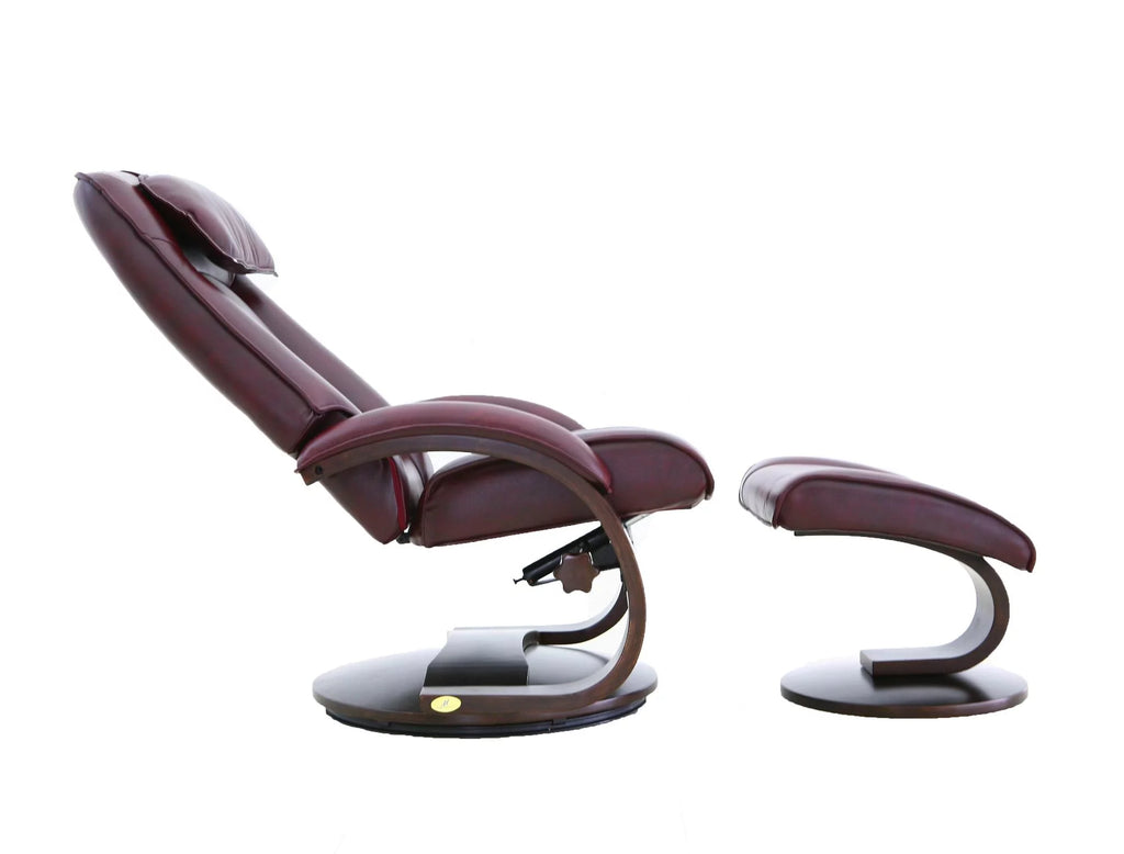 Merlot Red Recliner Chair with Ottoman V48683
