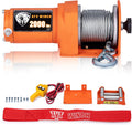12V Electric 4500 lb Winch Kit with Steel Cable and 2 Wireless Remote S622