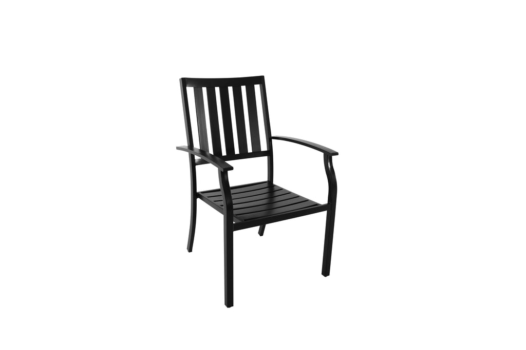 Black Set of 4 Steel Outdoor Dining Chair Q120
