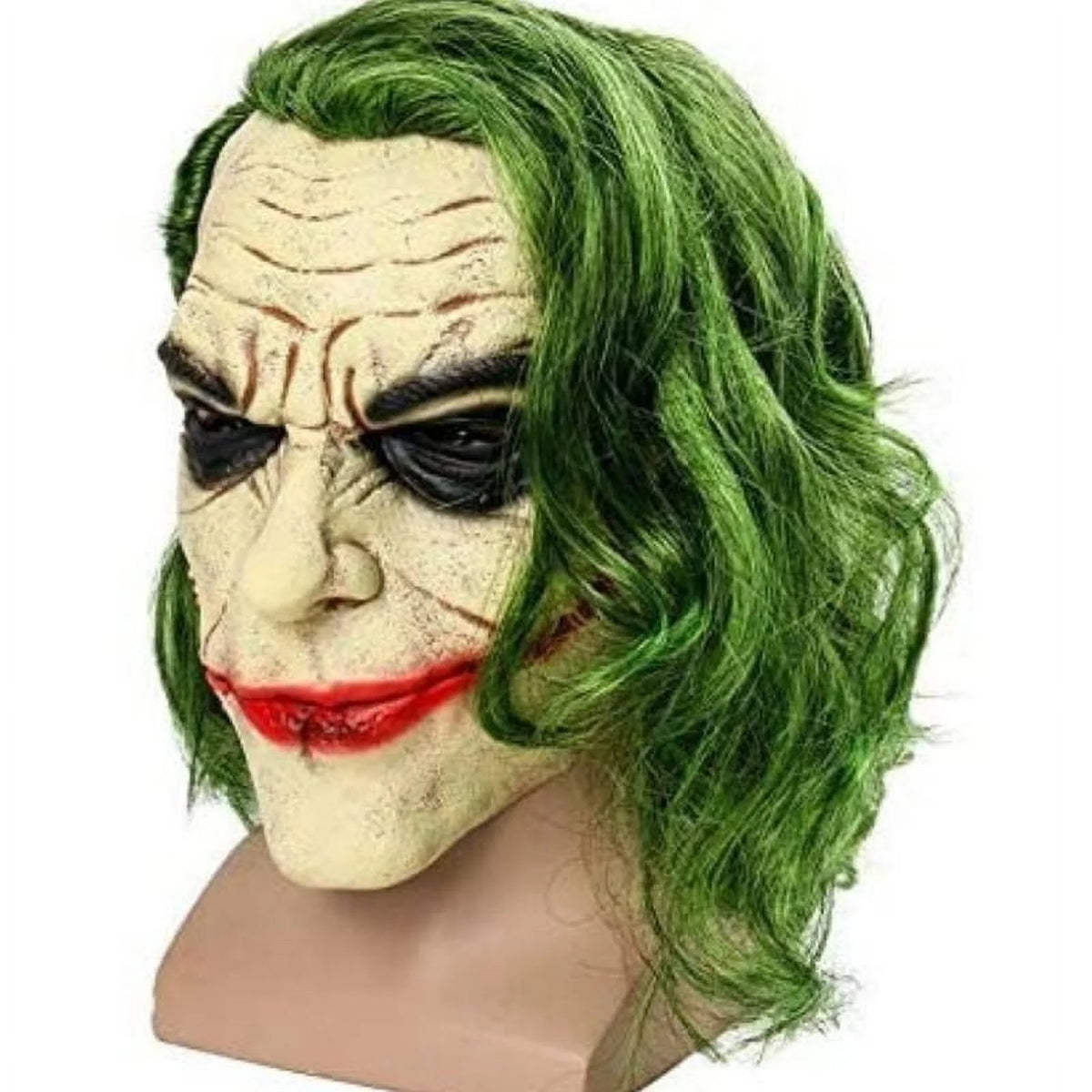 Joker Halloween Vinyl Mask with Green Hair Accessory T540852