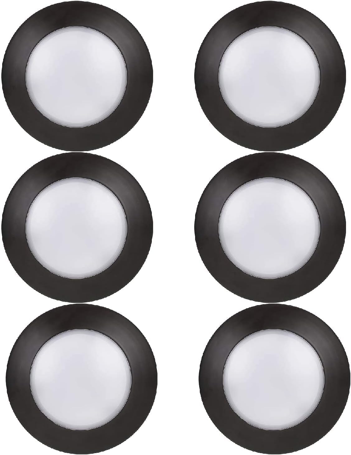 6 Pack Dimmable LED Disk Light, 10.5W, 2700K Warm White, Bronze Trim S193291
