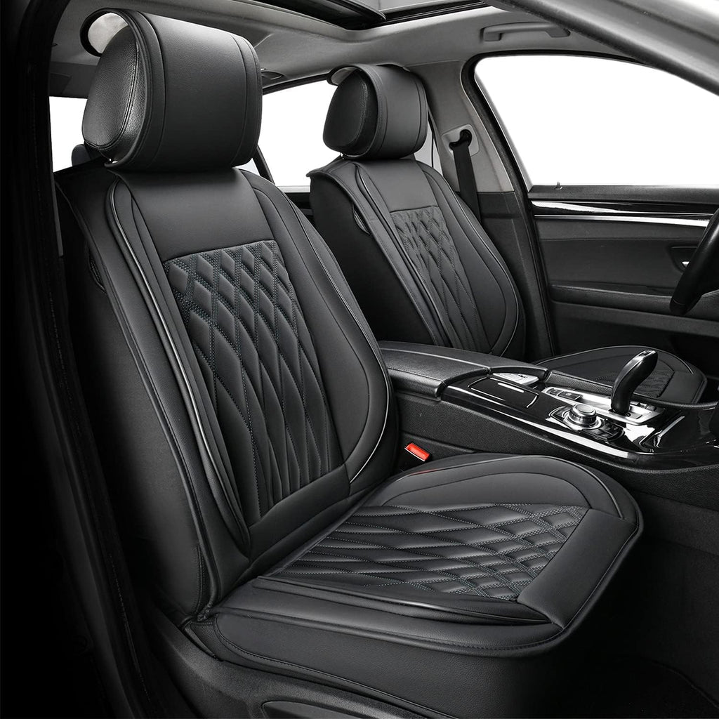 Black+Red Line Leather Car Seat Cover Pack of 2 N480912