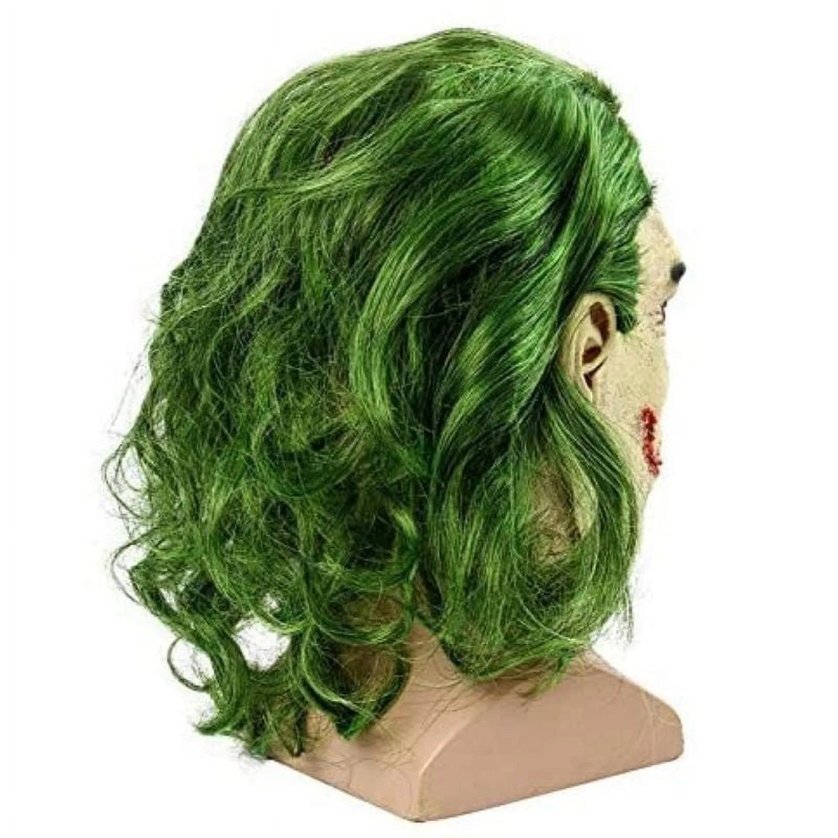 Joker Halloween Vinyl Mask with Green Hair Accessory T540852