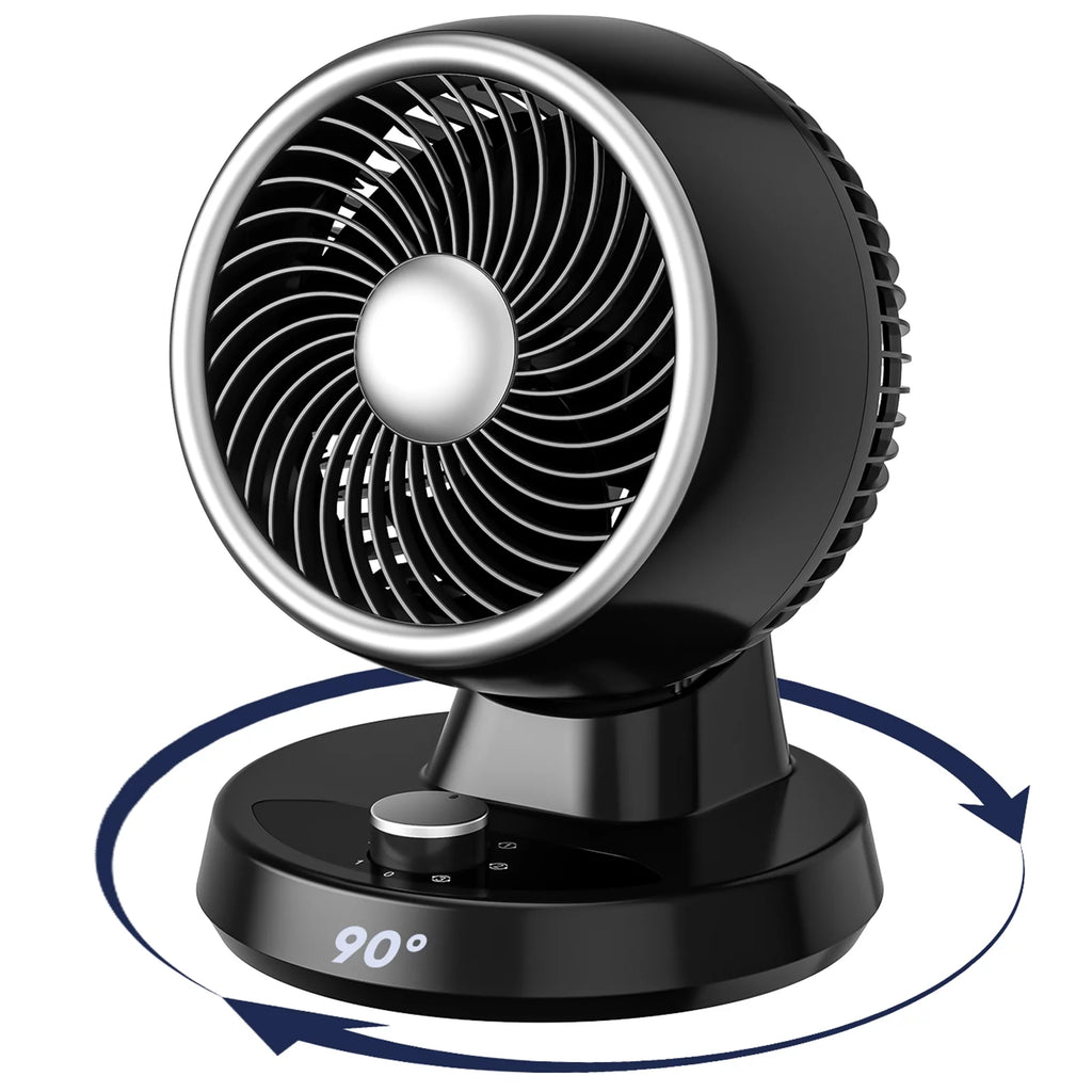 Portable Table Fan with 90° Auto-oscillation, 6 Tilting Head Settings, 3 Speeds K13271