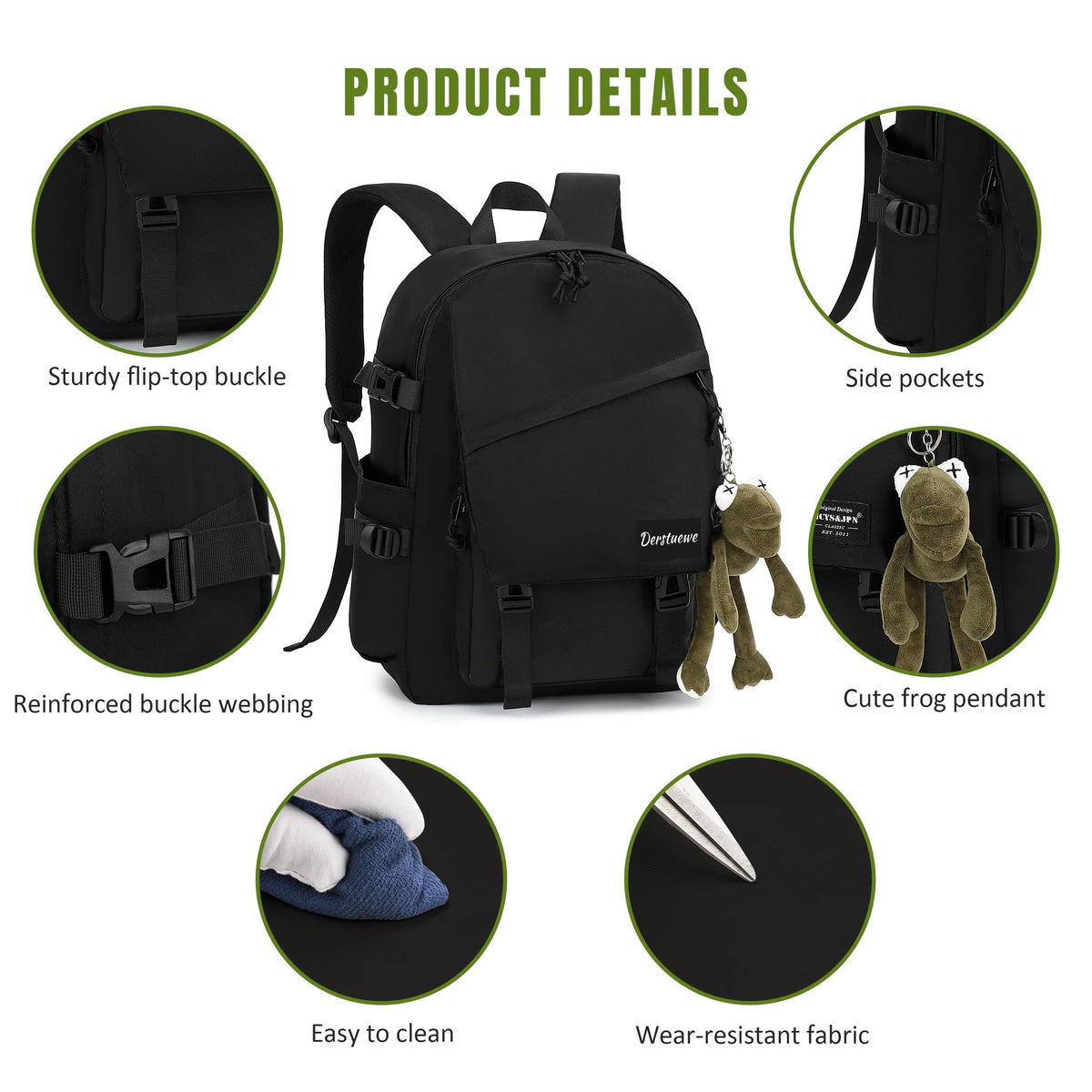 Black Lightweight Laptop Backpack Z178