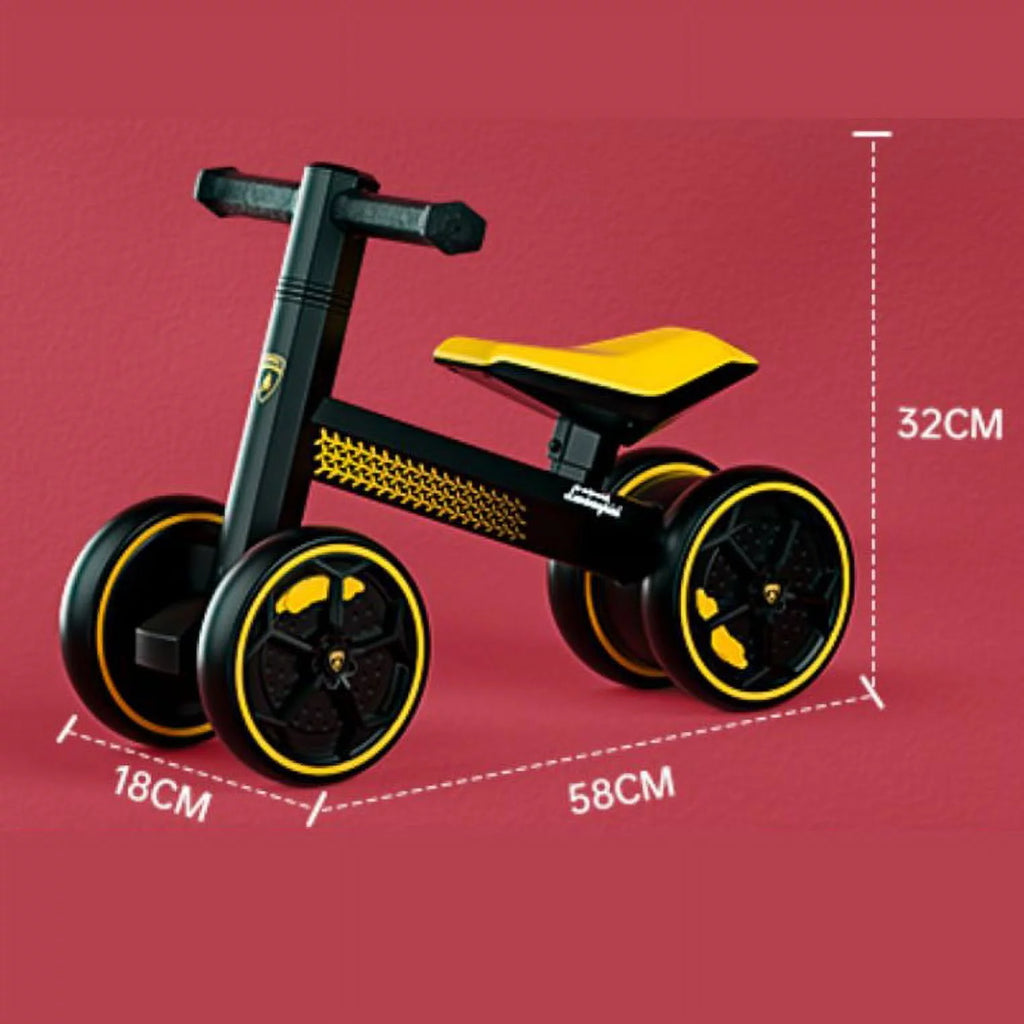 Yellow 4 Wheel Baby Balance Bike C835