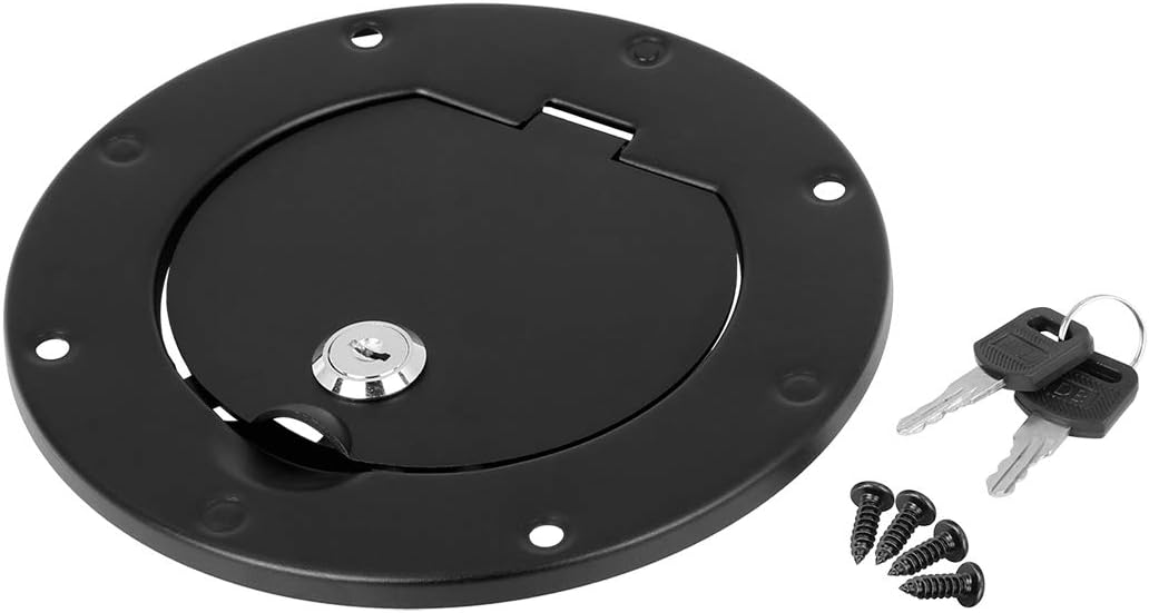 Black Locking Gas Cap Fuel Filler Door Cover Pack of 2 P717