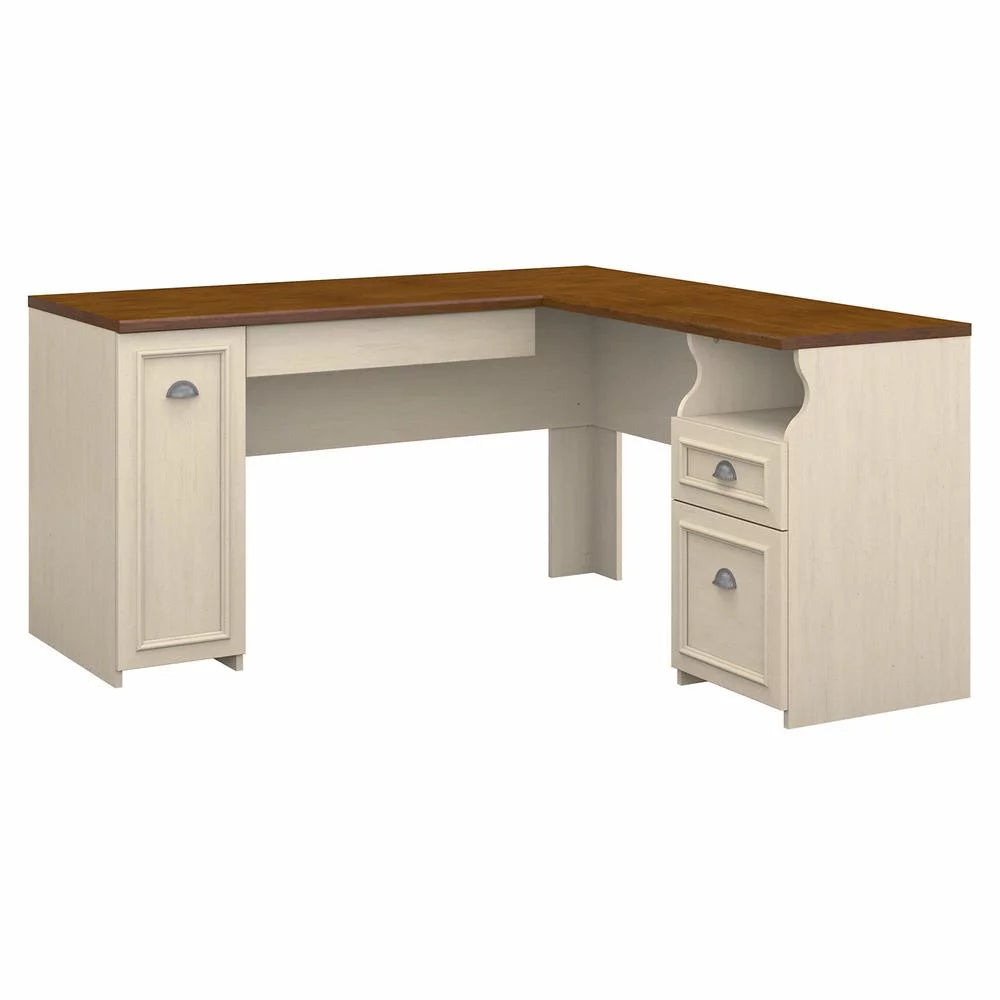 60W L Shaped Desk with Drawers and Storage Cabinet K947