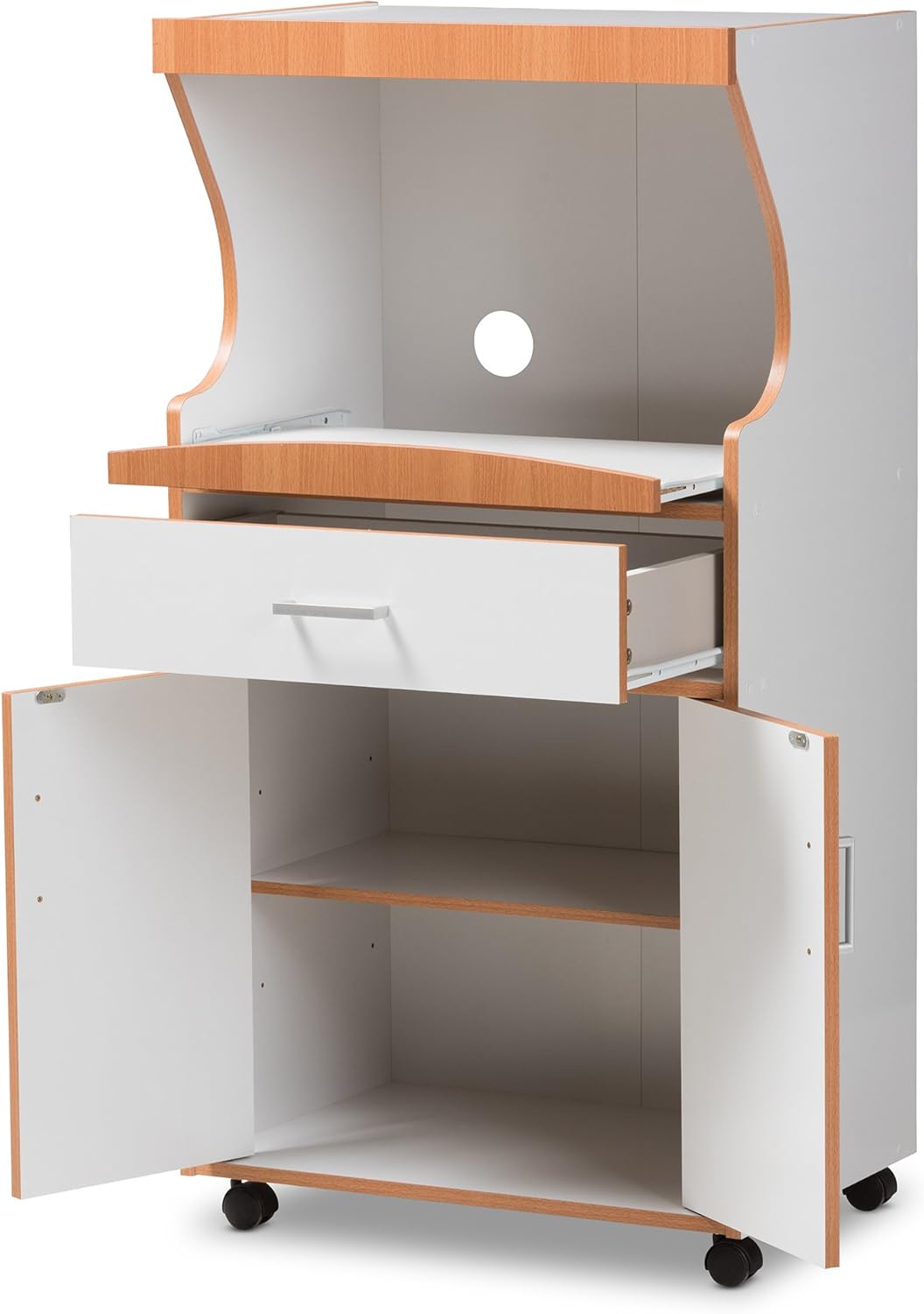 Beech Brown and White Kitchen Cabinet Z388903