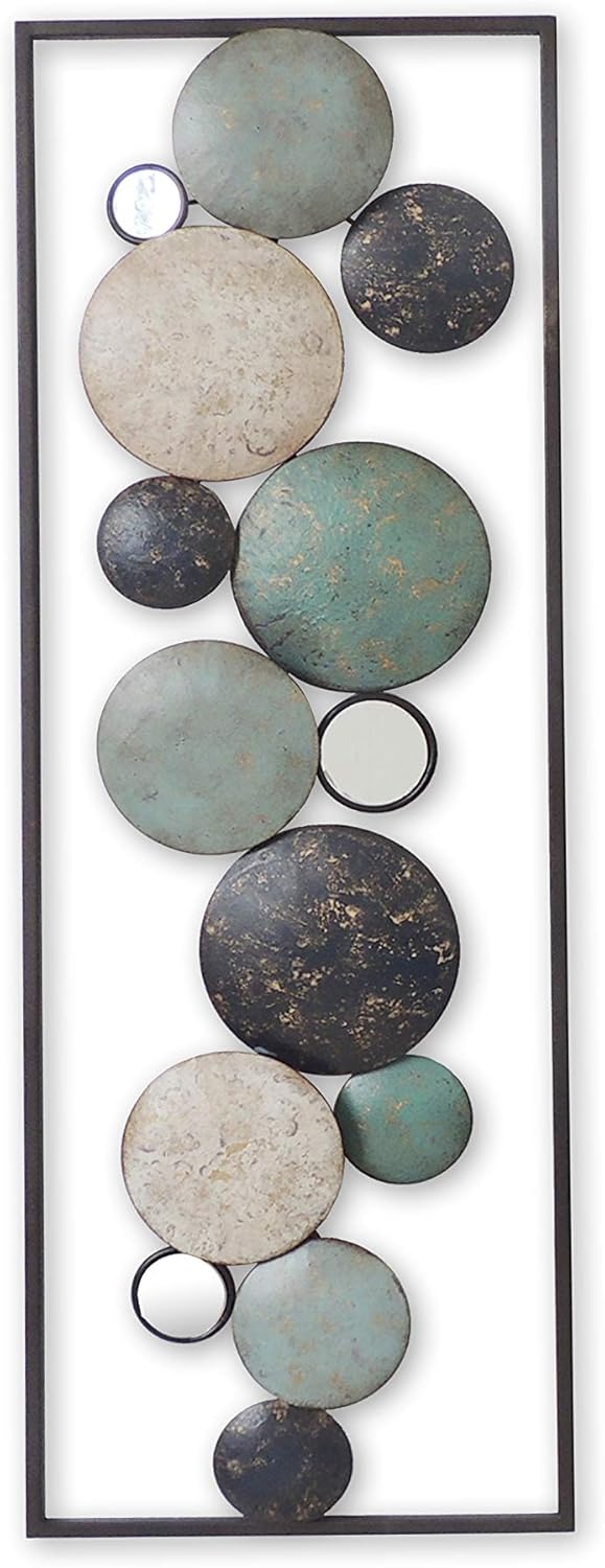 Wall Decor with Frame (Circles Earth Colors) Pack of 2 A562