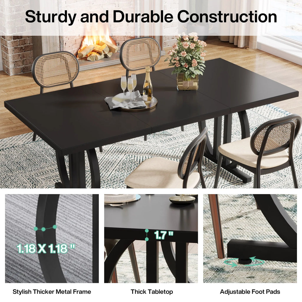 63 in. Dining Table with Heavy Duty Metal Frame N33489