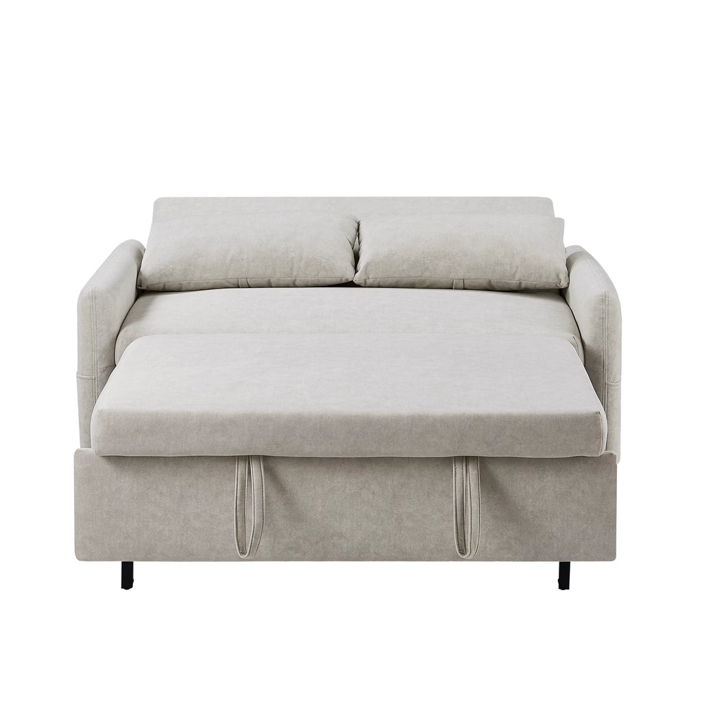 Beige 2 Seater Sleeper Sofa with Pull Out Bed Z945936