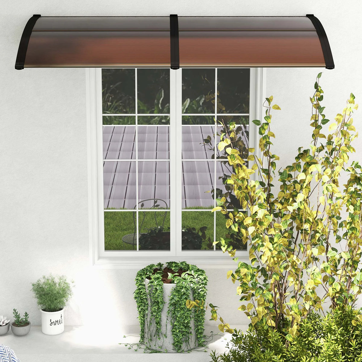 80'' x 40'' Coffee Patio Awning Canopy W813