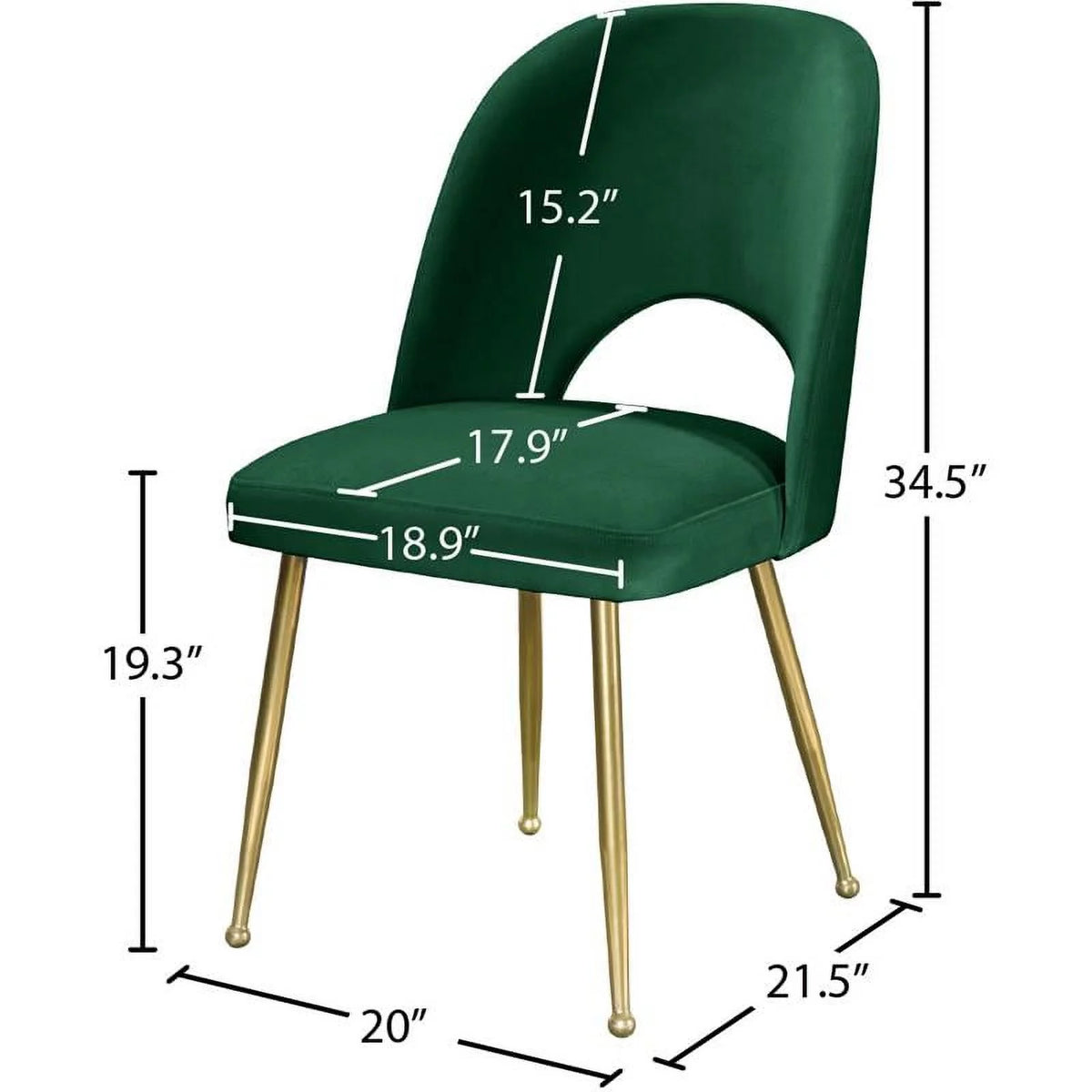 Green Velvet Dining Chair Set of 2 G912