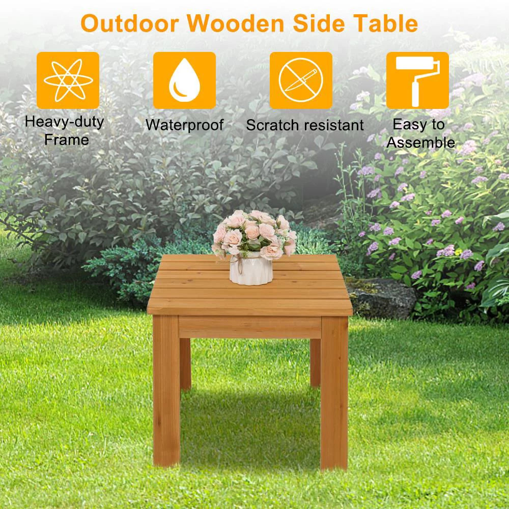 18" Fir Wood Square Side Table Z648708