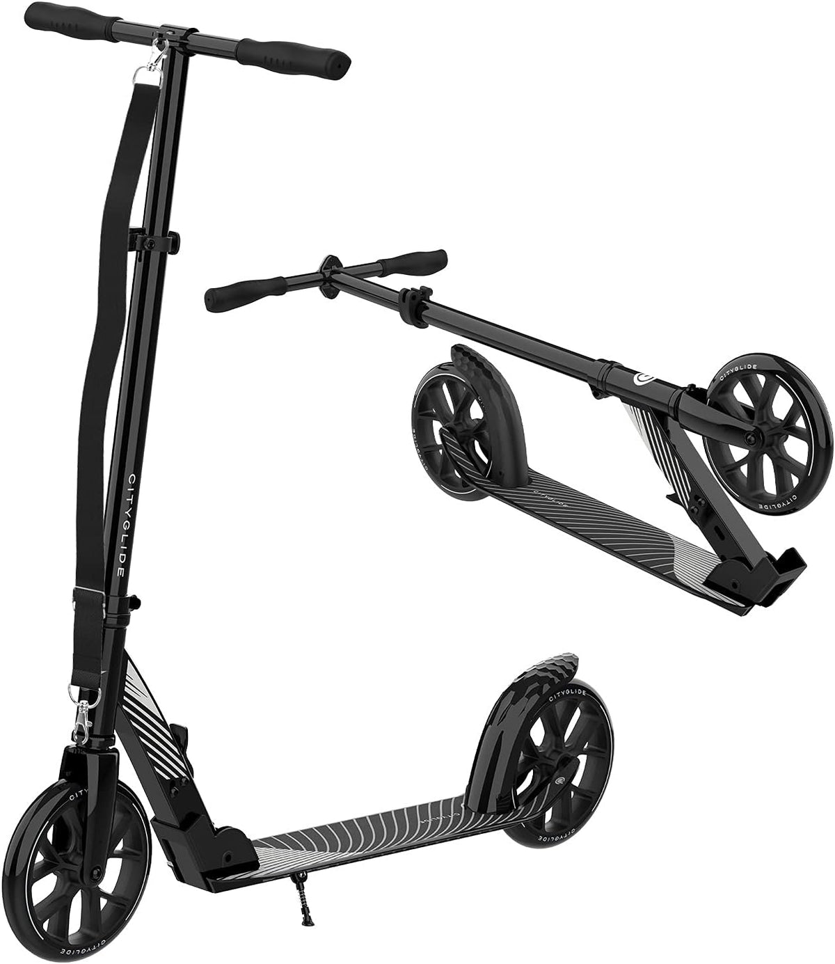 Foldable Lightweight Adult Kick Scooter with Carry Strap and Kickstand O5258