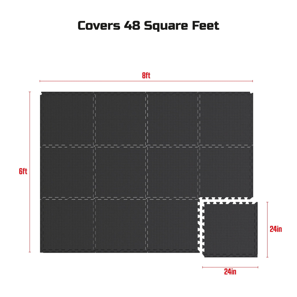 12-Pack Foam Puzzle Exercise Mat 1/2 in. R13498