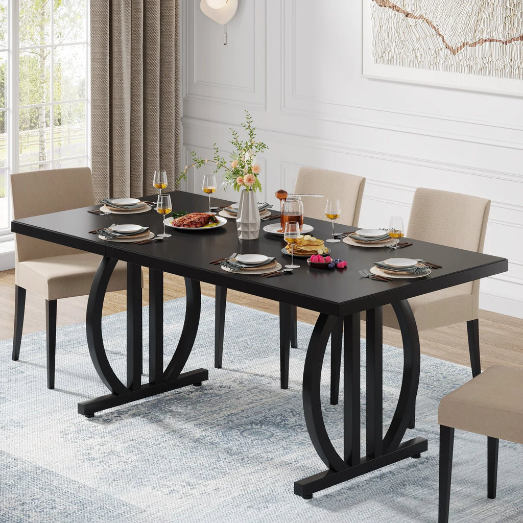 63 in. Dining Table with Heavy Duty Metal Frame N33489