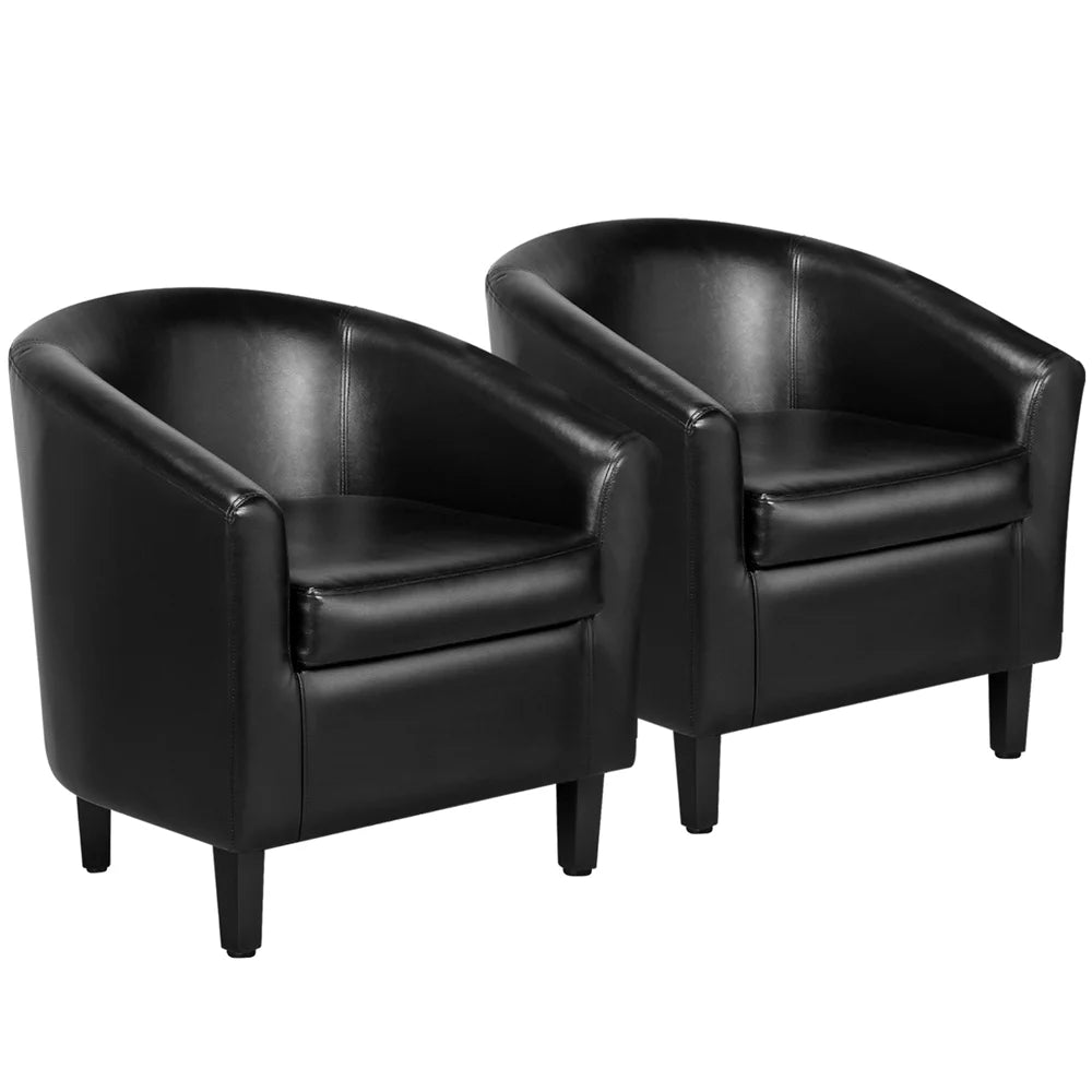 Black Faux Leather Accent Chair Set of 2 R2410