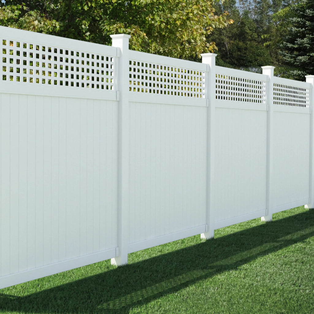 White Vinyl Lattice Top Fence Panel Z2459
