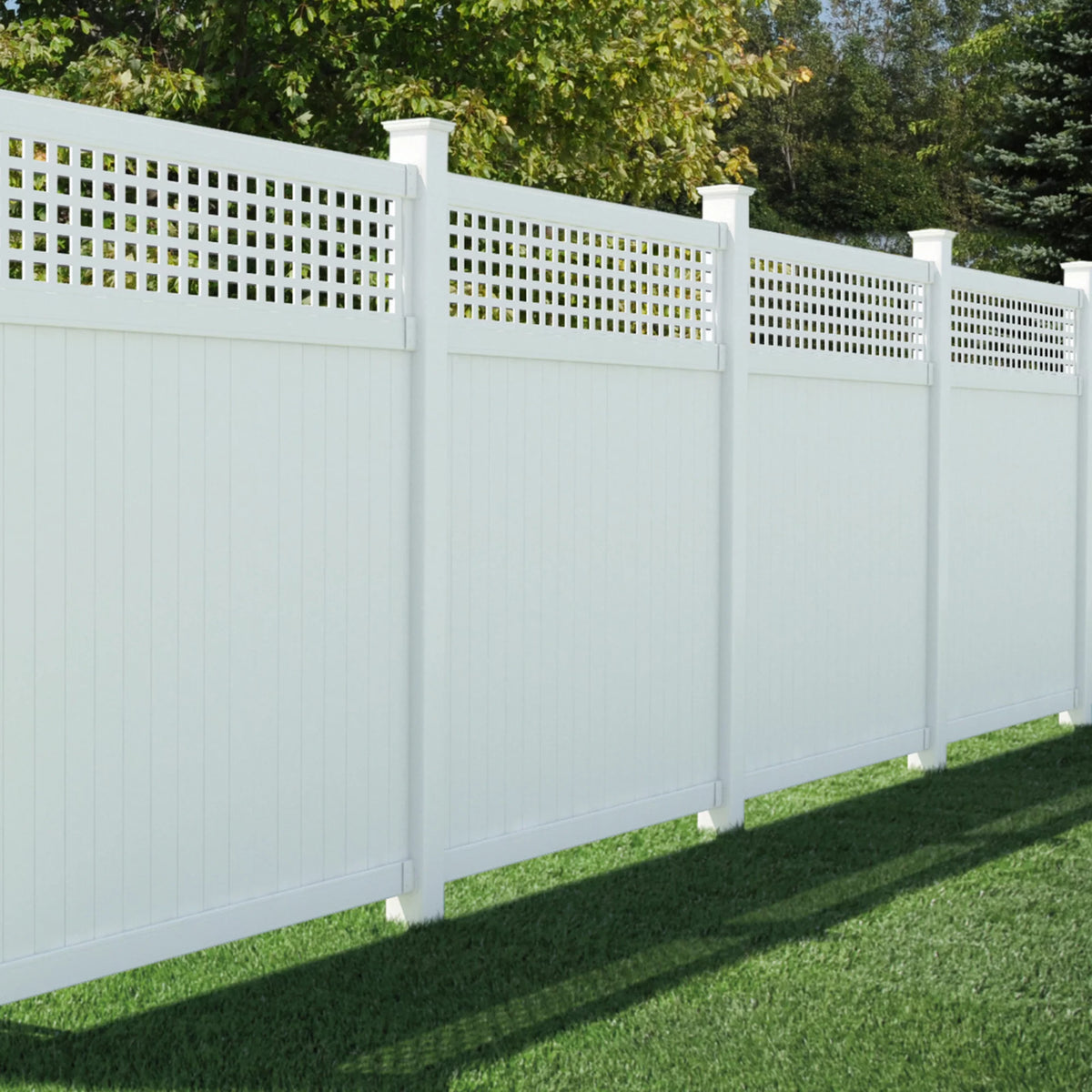 White Vinyl Lattice Top Fence Panel Z2459