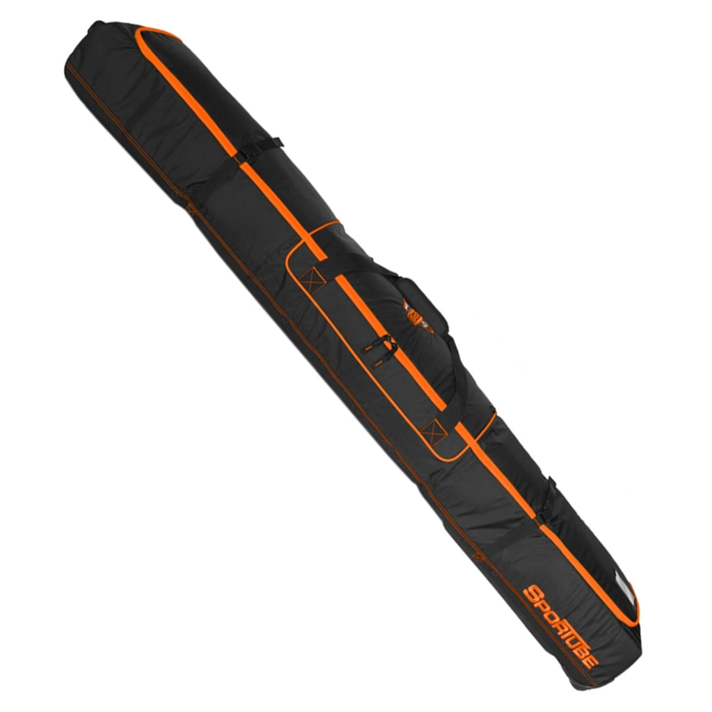 Wheeled Padded Ski Bag, Black/Orange E148