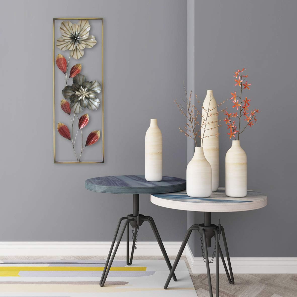 Wall Decor with Frame (Circles Earth Colors) Pack of 2 A562